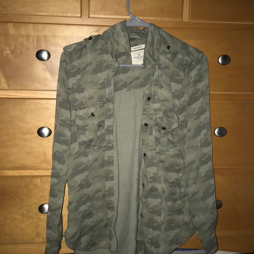 SOLD  Camo button up